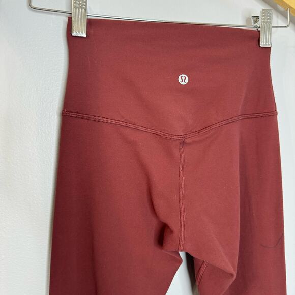 Lululemon Align High-Rise Crop 21" Smoky Red Leggings Stretch Sz 2  Soft - Picture 6 of 9